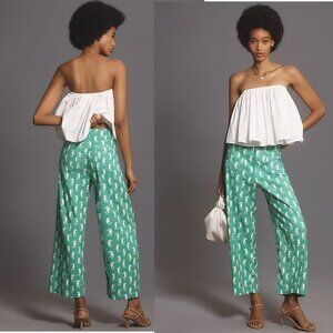 Anthropologie NWT The Colette Cropped Wide-Leg Pants by Maeve: Linen Edition 29